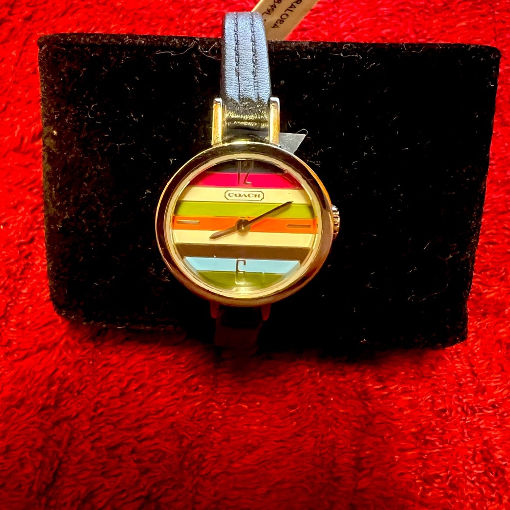 NWT Authentic Coach watches w/ black leather strap